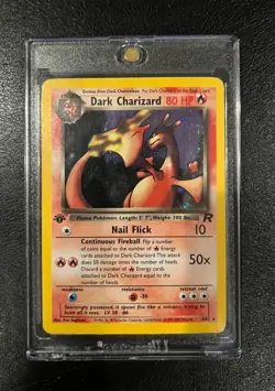 1st Edition Dark Charizard 4/82 Holo Team Rocket Pokemon Card WOTC LP - Image 2