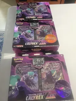 3 Sealed Pokemon TCG: Shadow Rider Calyrex VMAX League Battle Deck Cards Boxes - Image 1