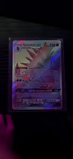 Pokemon Tyranitar GX SM-Lost Thunder Secret Rare Holo 223/214 HP 250 Card - Image 1