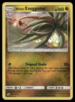 Pokemon Cards Alolan Exeggutor 114/181 Reverse Holo Team Up Sun & Moon NM - Image 1