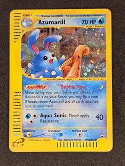 Azumarill Holo H4/H32 2002 Aquapolis Pokemon Card Himeno LP- - Image 1