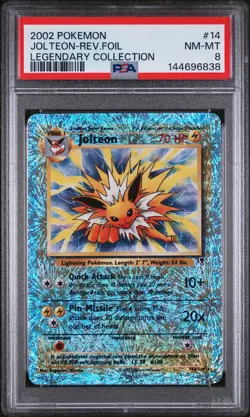 PSA 8 Jolteon 2002 Legendary (Collection) 14/110 Reverse Holo Pokemon Card - Image 1