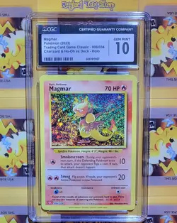 Pokemon Magmar 006/034 Holo CLC Trading Card Game Classic CGC 10 Gem Mint - Image 1