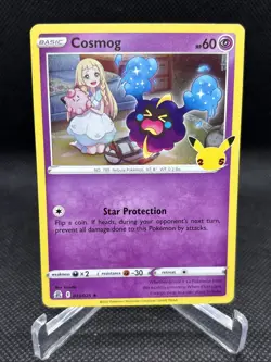 Pokemon TCG Cosmog Holo Card Star Protection HP 60 25th Anniversary Celebrations - Image 1