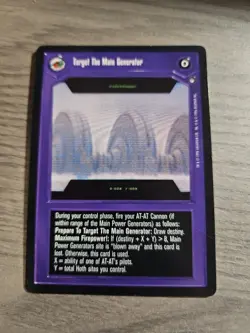 Star Wars CCG Target The Main Generator Black Border R Card Decipher Hoth BB - Image 1