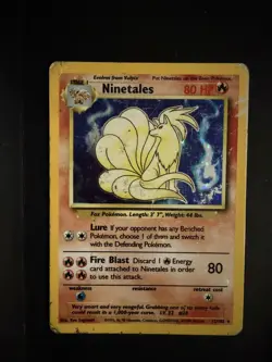 Ninetales 12/102 Holo Rare Pokemon Base Set TCG Card 1999 - Image 1
