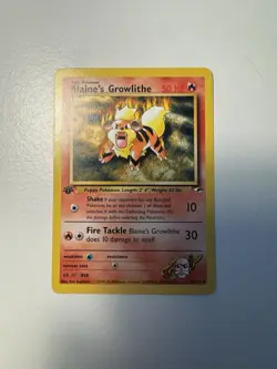 Pokemon TCG Blaine's Growlithe 1st Edition Gym Heroes Common Card 2000 Nm - Image 1