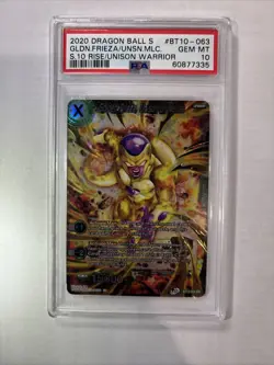 Golden Frieza, Unison of Malice SR Foil card for Dragon Ball Super PSA 10 Gem - Image 1