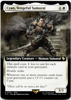 Cyan, Vengeful Samurai (Extended Art) - [Commander: Final Fantasy] MTG - NM/M ⚪ - Image 3