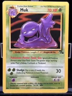 Muk 28/62 Fossil Rare Regular 1999 WOTC Pokemon TCG LP - Image 3