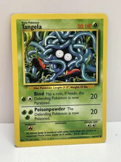 Pokemon TCG WOTC VTG MP Tangela 066/102 Base Set Regular - Image 1