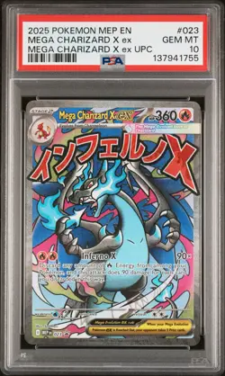 2025 Pokemon Black Star Promo Mega Charizard X Ex #023 PSA 10 Ultra-Prem. Coll. - Image 1