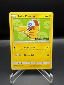 Pokemon TCG Ash's Pikachu SM112 Black Star Promo Regular NM/MINT - Image 1