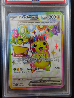 2024 POKEMON SSP EN-SURGING SPARKS ULTRA RARE #219 PIKACHU EX PSA 10 - Image 3