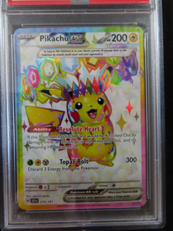 2024 POKEMON SSP EN-SURGING SPARKS ULTRA RARE #219 PIKACHU EX PSA 10 - Image 4