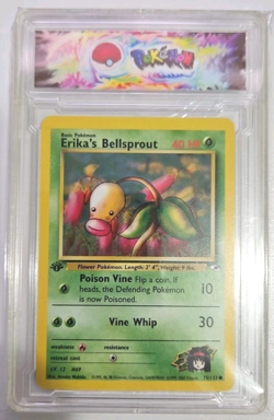 1st Edition Erika's Bellsprout Pokemon Card SLAB Collectible - Image 1