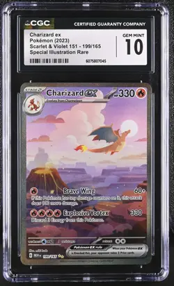 Charizard EX 199/165 Special Illustration Rare Pokemon CGC 10 Gem Mint *045 - Image 1