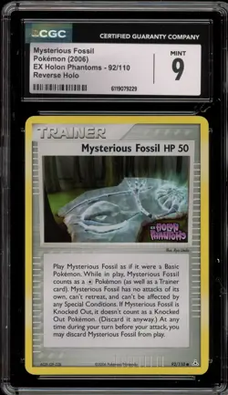 Pokemon Mysterious Fossil EX Holon Phantoms Reverse Holo #92 CGC 9 Mint - Image 1