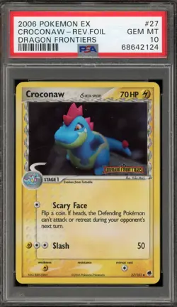 Pokemon Croconaw EX Dragon Frontiers Reverse Holo #27 PSA 10 Gem Mint - Image 1