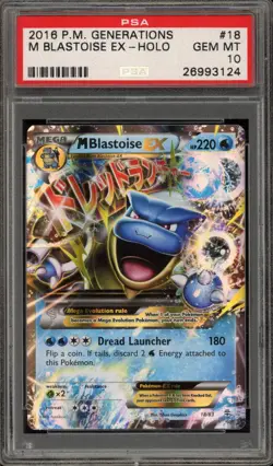 Pokemon M Blastoise EX XY Generations Holo Rare #18 PSA 10 Gem Mint - Image 1