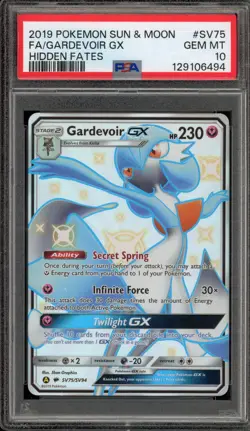 Pokemon Gardevoir GX Hidden Fates Full Art #SV75 PSA 10 Gem Mint - Image 1