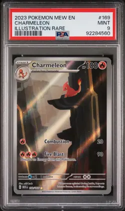 2023 POKEMON MEW EN-151 ILLUSTRATION RARE #169 CHARMELEON PSA 9 - Image 1