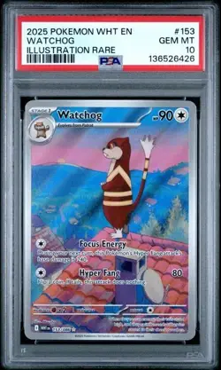 Watchog Illustration Rare PSA 10 Pokemon White Flare 153/086 - Image 1