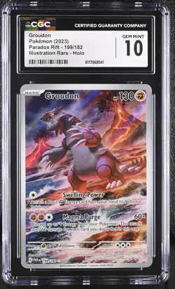 Groudon 199/182 Illustration Rare Holo Paradox Rift Pokemon CGC 10 Gem Mint *041 - Image 1