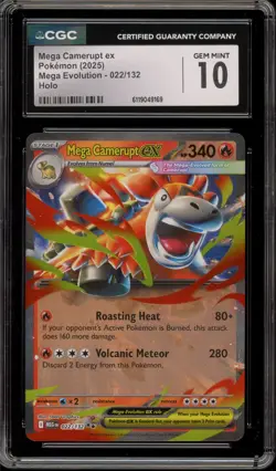Pokemon Mega Camerupt ex Mega Evolution Double Rare #022 CGC 10 Gem Mint - Image 1