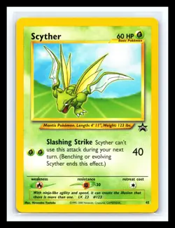 💥 SCYTHER # 45 Black Star Promo League Vintage Non Holo POKEMON 2000 TCG WOTC - Image 1