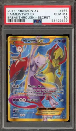 Pokemon Mewtwo EX XY Breakthrough Secret Rare Full Art #163 PSA 10 Gem Mint - Image 1