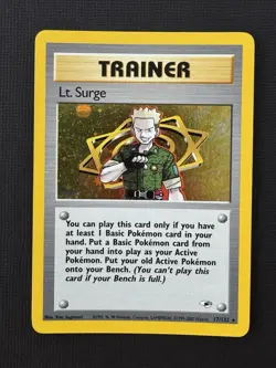 Pokemon Lt. Surge 17/132 Gym Heroes Holo Rare Trainer Wizards - Image 1