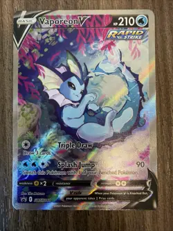 Pokemon Vaporeon V Rapid Strike Full Art Promo Holo SWSH181 210 HP - Image 1