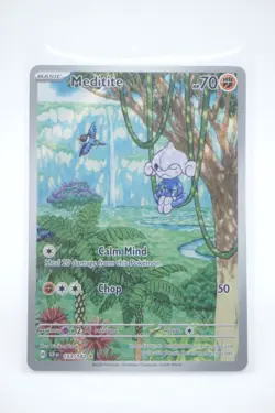 Pokemon TCG Meditite Stellar Crown Holo Illustration Rare Card 153/142 - Image 1