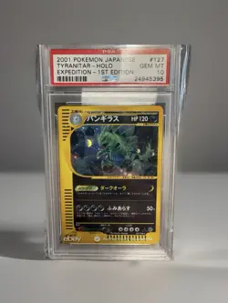 2001 Pokemon Japanese Tyranitar 127 Holo Expedition 1st Edition PSA 10 - Image 1