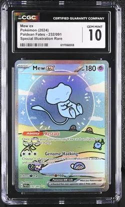 Mew EX 232/091 Special Illustration Rare Pokemon CGC 10 Gem Mint *008 - Image 1