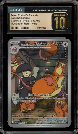 Pokemon Team Rocket's Raticate Destined Rivals IR #202 CGC 10 Pristine - Image 1