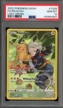 Pokemon Pikachu Lost Origin Trainer Gallery Full Art #TG05 PSA 10 Gem Mint - Image 1