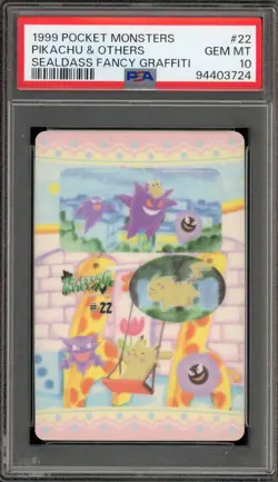 Pokemon Bandai Sealdass Pikachu & Others Gengar Fancy Graffiti #22 PSA 10 - Image 1