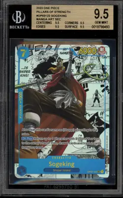 One Piece CCG Sogeking Pillars of Strength Manga Alternate Art OP03-122 BGS 9.5 - Image 1