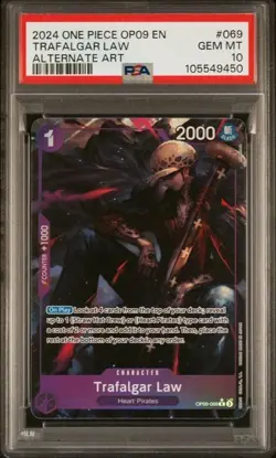 2024 One Piece Emperors Trafalgar Law Alternative Art PSA 10 Gem Mint #OP09-69 - Image 1