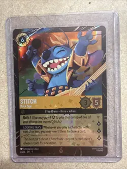Disney Lorcana Stitch Rock Star Promo Super Rare Foil - Image 1