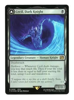 Magic: The Gathering Final Fantasy Foil Cecil, Dark Knight #91 - Image 1
