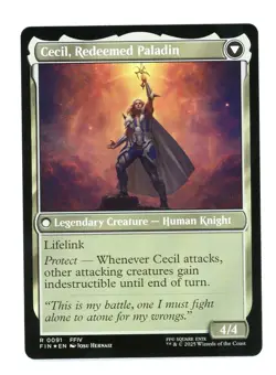 Magic: The Gathering Final Fantasy Foil Cecil, Dark Knight #91 - Image 2