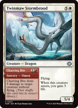 NM Foil Twinmaw Stormbrood, MTG, Tarkir Dragonstorm, Magic the Gathering, 232 - Image 1