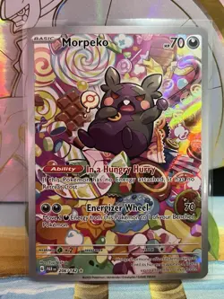 Pokemon TCG Morpeko Full Art Holo Illustration Rare Card 206/182 Paradox Rift - Image 1
