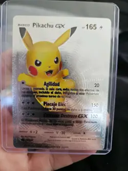 Pikachu GX Silver Foil Fan Art Vinyl Collector Pokemon Card - Image 1