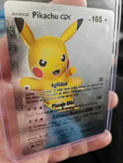 Pikachu GX Silver Foil Fan Art Vinyl Collector Pokemon Card - Image 3