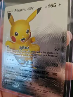 Pikachu GX Silver Foil Fan Art Vinyl Collector Pokemon Card - Image 4