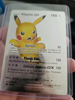 Pikachu GX Silver Foil Fan Art Vinyl Collector Pokemon Card - Image 5